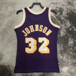 NBA 32 Magic Johnson Lakers 1984-85 M&N Maillot Retro Violet imprimé